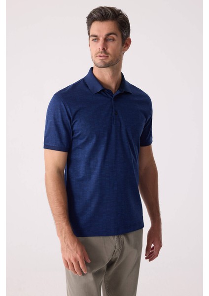 Erkek Lacivert Regular Fit Merserize Polo Yaka Tişört indirimleri