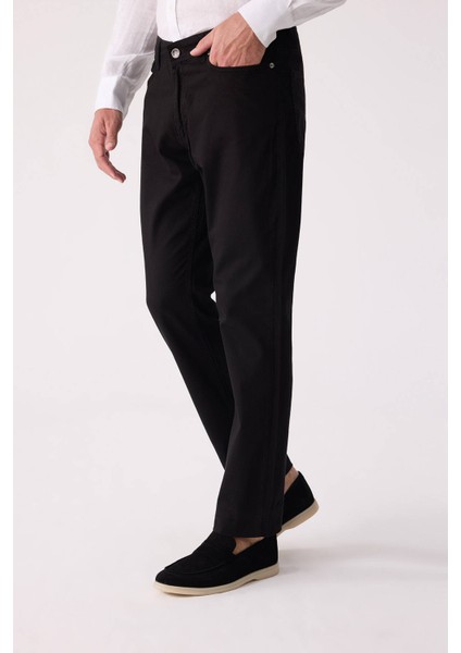 Erkek Siyah Slim Fit Üst Cep Kanvas Pantolon modelleri