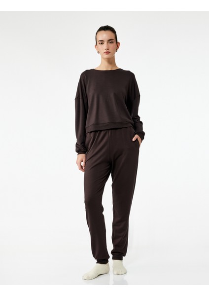 Modal Kumaş Slim Fit Cepli Jogger Pijama Altı