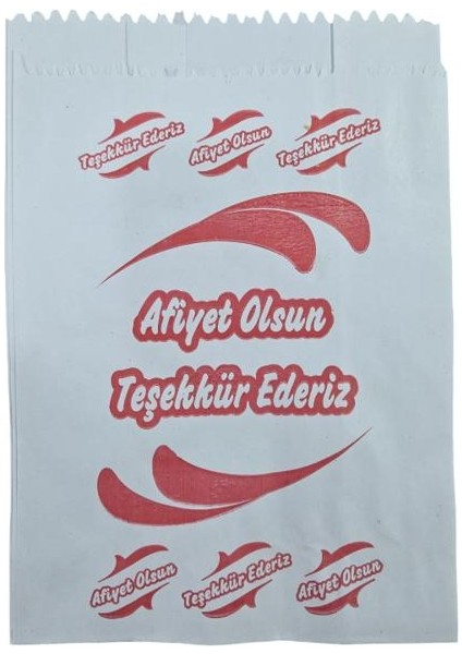12X22 cm Pide Burger Kese Kağıdı – Lwc, Standart Baskılı (Afiyet Olsun) - 15 kg