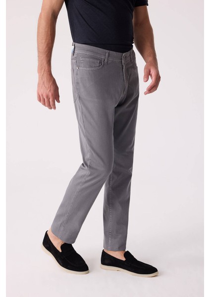 Erkek Koyu Gri Slim Fit Üst Cep Kanvas Pantolon fiyatları