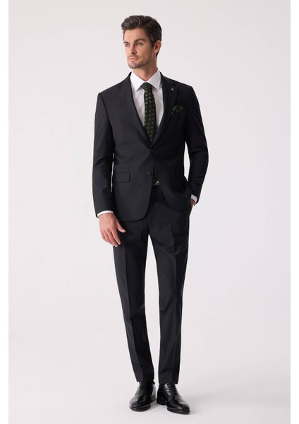 Erkek Siyah Slim Fit Takım Elbise indirimleri
