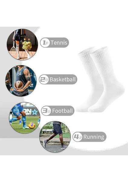 Unisex 6 Çift Tenis Çorabı Erkek Tenis Çorabı Kadın Tenis Çorabı Beyaz Tenis Çorabı 38-44 fiyatları