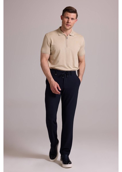 Erkek Lacivert Slim Fit Yan Cepli Jogger Pantolon modelleri