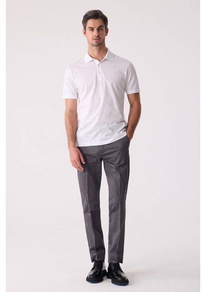 Erkek Beyaz Regular Fit Merserize Polo Yaka Tişört fiyatları