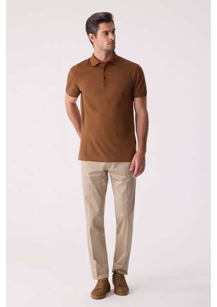 Erkek Kiremit Polo Yaka %100 Pamuk Tişört modelleri