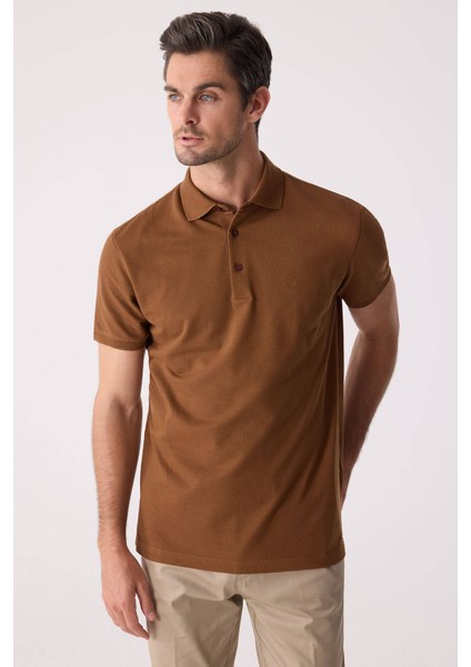 Erkek Kiremit Polo Yaka %100 Pamuk Tişört indirimleri