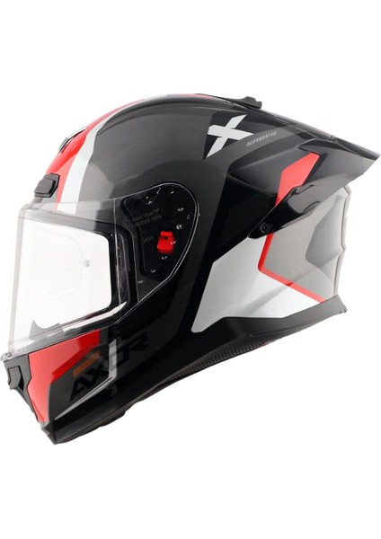 Saber Spark Gri-Kırmızı Kapalı Kask