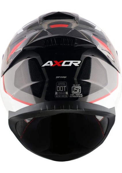 Saber Spark Gri-Kırmızı Kapalı Kask fiyatları