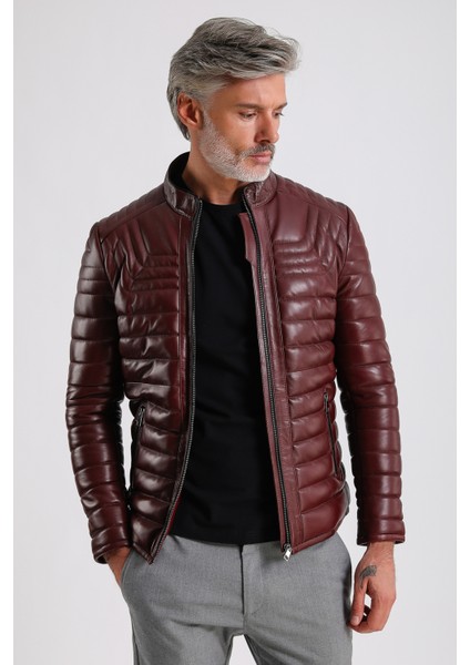 James Erkek Şişme Deri Mont modelleri