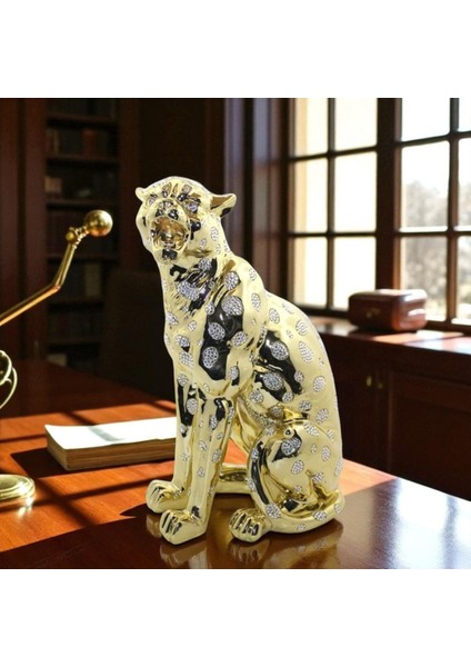 KuzeyTacı Polyester Altın Renkli Jaguar Lüks Görünüm Vip 52-30 cm