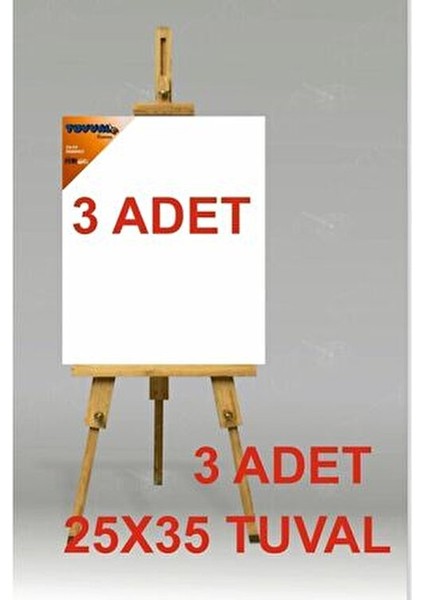 25X35 Tuval 3 Adet Sanat Çalışmaları İçin Beyaz Renkli Yüksek Kalite