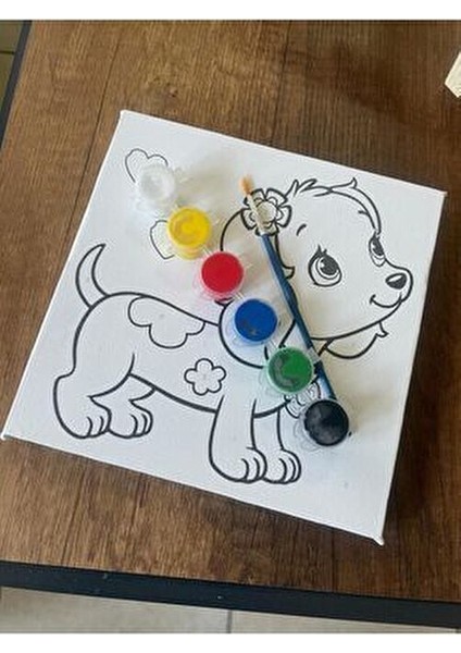 Sayılarla Boyama Seti Kalpli Kedicik 20X20 Çocuk Sayılarla Boyama Hobi Tuval indirimleri