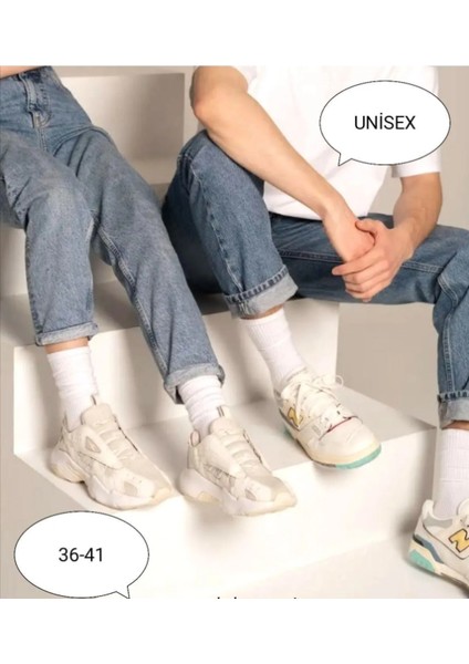 Unisex 6 Çift Tenis Çorabı Erkek Kolaj Çorabı Kadın Kolaj Çorabı Beyaz Tenis Çorabı 38-44 fiyatları