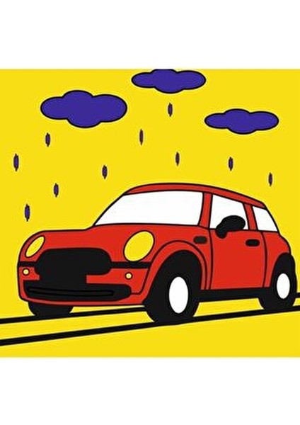 Sayılarla Boyama Seti Yağmurlu Araba 20X20 Çocuk Sayılarla Boyama Hobi Tuval modelleri
