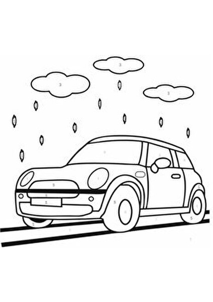 Sayılarla Boyama Seti Yağmurlu Araba 20X20 Çocuk Sayılarla Boyama Hobi Tuval fırsatları