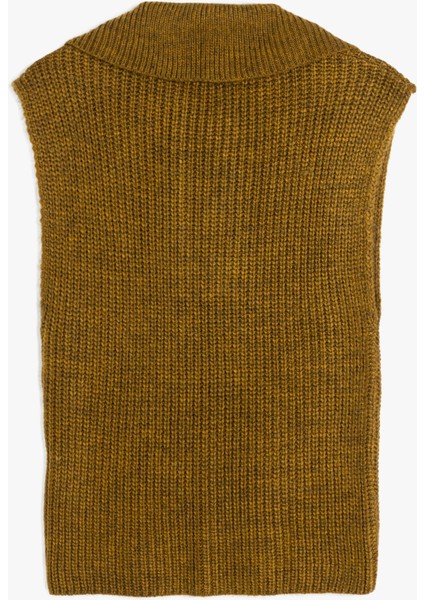 Yarım Düğme Detaylı Kolsuz Polo Yaka Süveter fırsatları