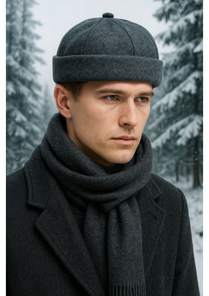 Ayarlanabilir Kışlık Kaşe Docker Retro Takke Şapka