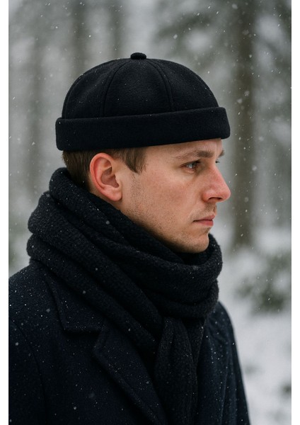 Ayarlanabilir Kışlık Kaşe Docker Retro Takke Şapka