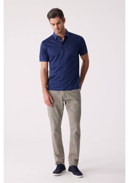 Erkek Lacivert Regular Fit Polo Yaka Merserize Tişört fırsatları