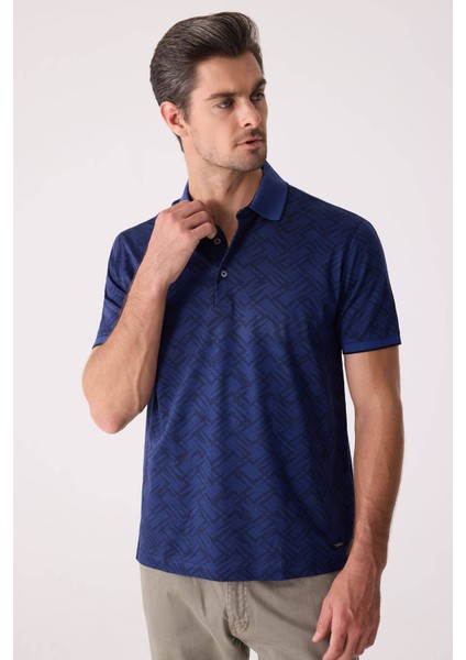 Erkek Lacivert Regular Fit Polo Yaka Merserize Tişört indirimleri