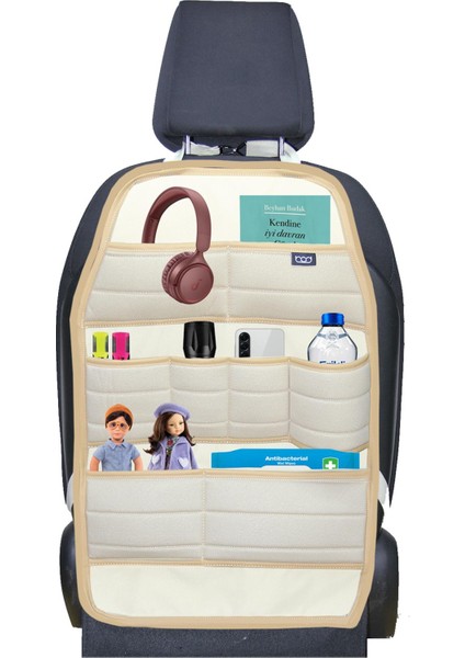 Ecolux Serisi Taytüyü Araba Oto Koltuk Arkası Eşya Düzenleyici Araç Içi Organizer Bej fırsatları