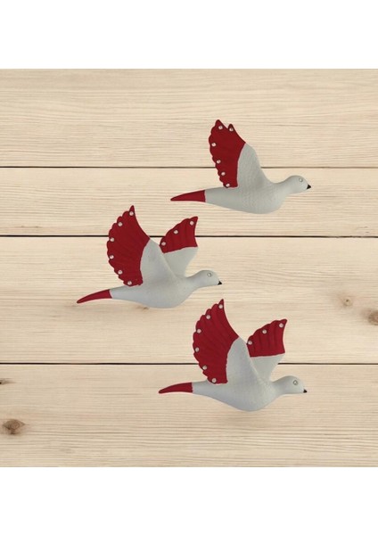Dekoratif Üçlü Kumru Kuş Duvar Dekoru Süs 17*12 cm fiyatları