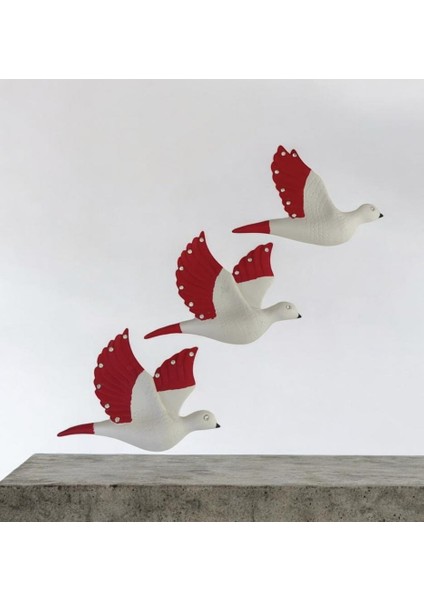 Dekoratif Üçlü Kumru Kuş Duvar Dekoru Süs 17*12 cm fırsatları