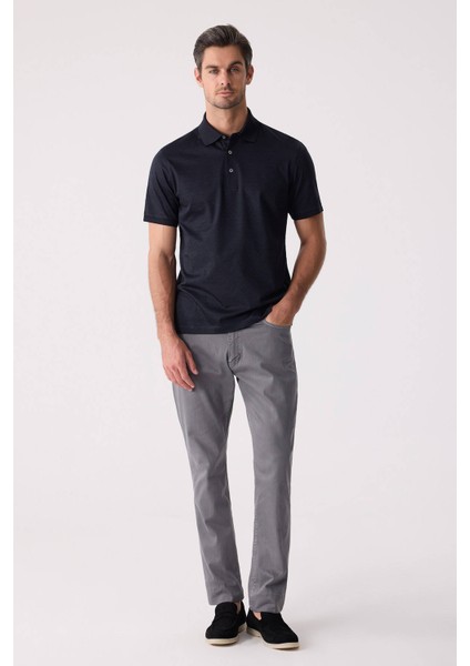 Erkek Füme Regular Fit Merserize Desenli Polo Yaka Tişört modelleri