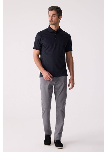 Erkek Füme Regular Fit Merserize Desenli Polo Yaka Tişört fırsatları