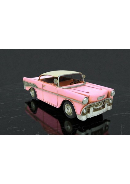 Dekoratif Metal Pembe Araba Nostaljik Tasarım Vip