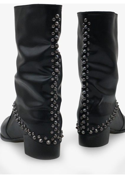 Kadın Sivri Burun Troklu Topuklu Günlük Bot Ginos Siyah fiyatları