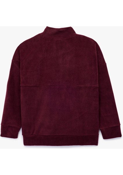 Oversize Uzun Kollu Yarım Fermuarlı Şardonlu Polar Sweatshirt fiyatları