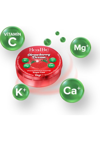 Healbe Çilek Aromalı Şekerleme