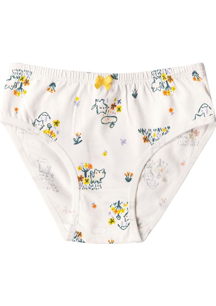 Özkan 41603 5'li Paket Kız Çocuk Karışık Renkli Desenli Pamuklu Yumuşak Slip Külot modelleri