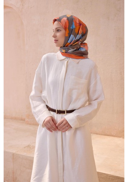 Tivil İpek Eşarp 4100 - 50 Gri Karışık Desen fiyatları