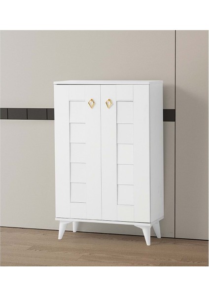 Mobilgen Beyaz Panjurlu Ayakkabılık