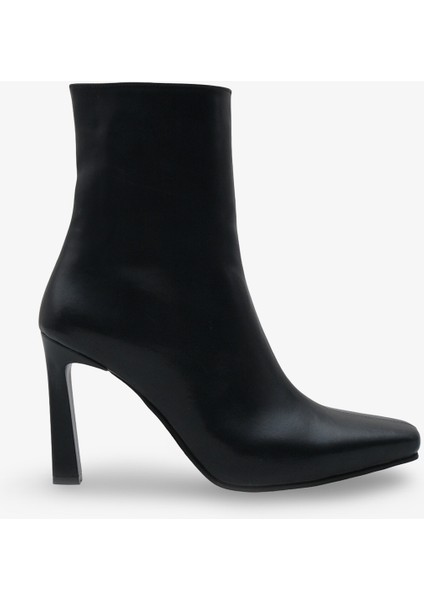 Kadın Topuklu Küt Burun Yandan Fermuarlı Günlük Momres Siyah fırsatları