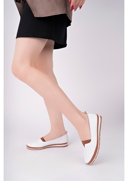 Hakiki Deri Günlük Kadın Babet Ayakkabı TRC116-0075 fiyatları