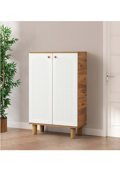 Mobilgen Beyaz - Ceviz Bohem Ayakkabılık