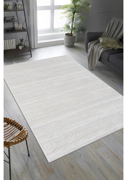 Modern Tasarımlar Polyester Iplik Antialerjik Tozumaz Dokuma Pamuk Taban Makine Halısı Cizgili Krem