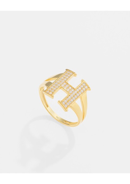 14 Ayar Altın Kişiye Özel Harfli Yüzük