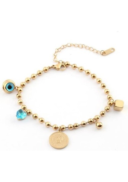 Nazar Göz Charmlı Çelik Bileklik