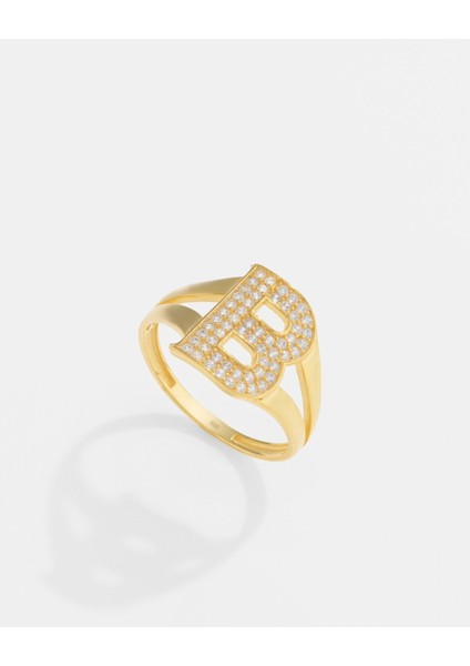 14 Ayar Altın Kişiye Özel Harfli Yüzük