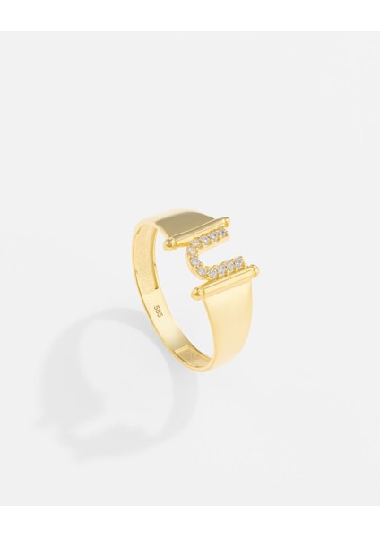 14 Ayar Altın Kişiye Özel Harf Yüzük