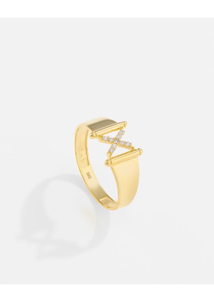 14 Ayar Altın Kişiye Özel Harf Yüzük