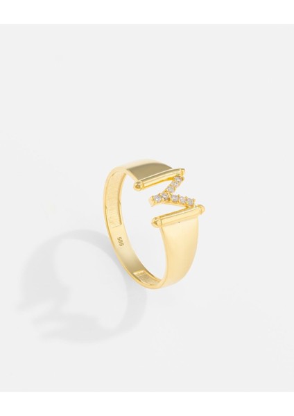 14 Ayar Altın Kişiye Özel Harf Yüzük