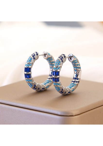 Yeni Vintage Stil Mavi Zircon Küpe (Yurt Dışından) fiyatları