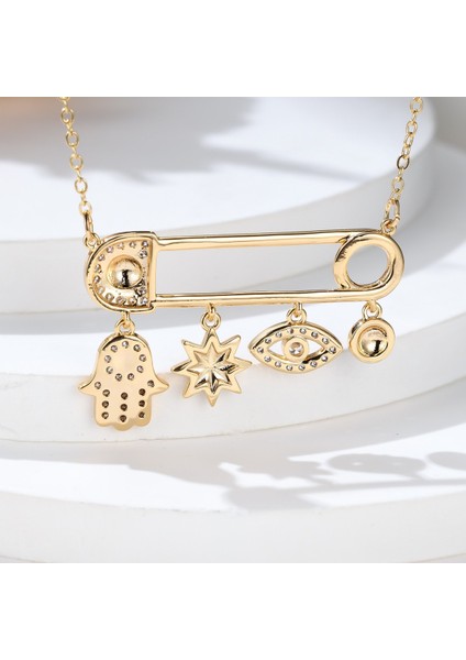 Yeni Şeytanın Gözü Kağıt Clip Kolye Basit Kişilik Niş Hafif Lüks Zarif Kolye (Yurt Dışından) modelleri