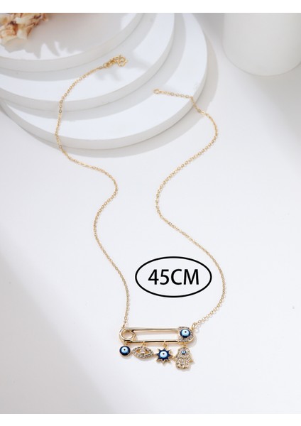 Yeni Şeytanın Gözü Kağıt Clip Kolye Basit Kişilik Niş Hafif Lüks Zarif Kolye (Yurt Dışından) fırsatları